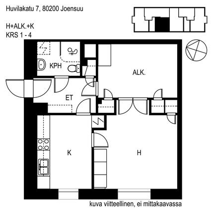 Vuokra-asunto Joensuu Niinivaara Kaksio Kampanja