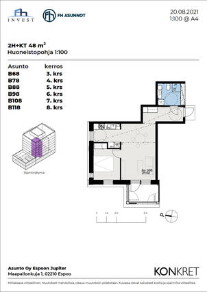 Rental Espoo Olari 2 rooms Kampanjakuva