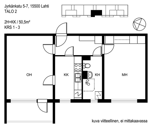 Vuokra-asunto Lahti Liipola Kaksio Kampanja