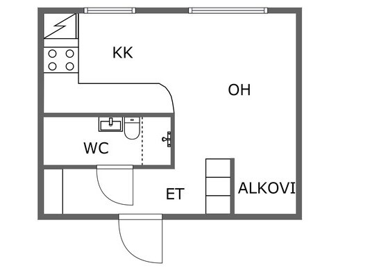 Vuokra-asunto Savonlinna Pääskylahti Yksiö Olohuone