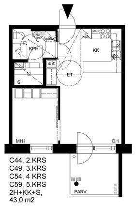 Right of occupancy apartment Espoo Espoon keskus 2 rooms