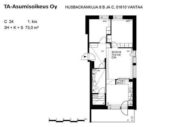 Asumisoikeusasunto Vantaa Kaivoksela 3 huonetta