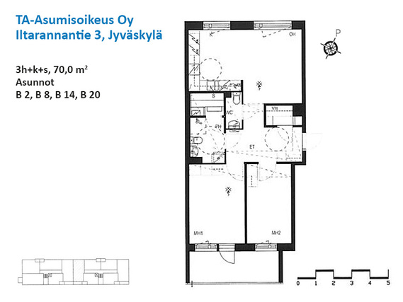 Right of occupancy apartment Jyväskylä Kuokkala 3 rooms