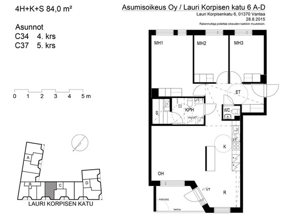 Asumisoikeusasunto Vantaa Jokiniemi 4 huonetta