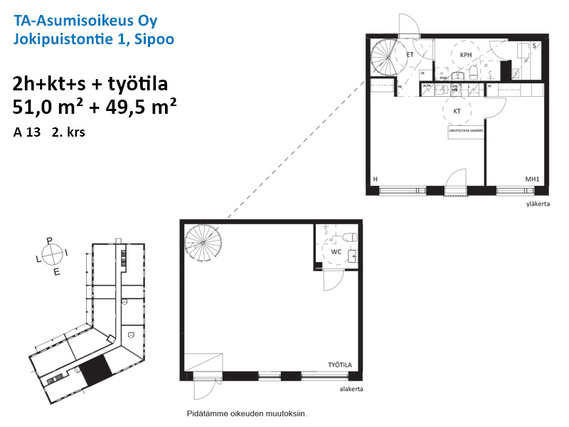 Right of occupancy apartment Sipoo Nikkilä 2 rooms