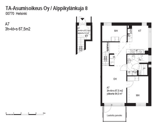 Right of occupancy apartment Helsinki Suurmetsä 3 rooms