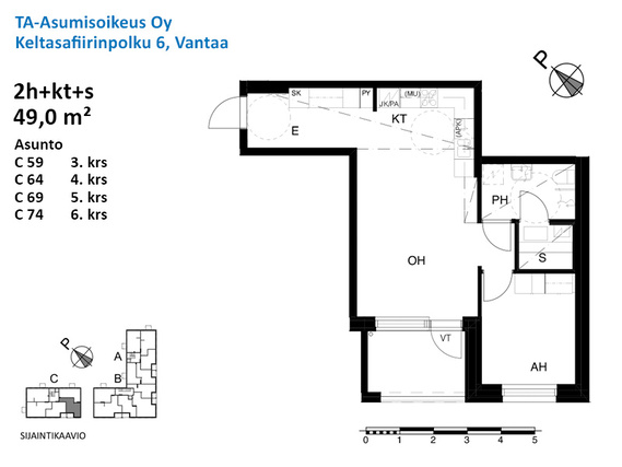 Right of occupancy apartment Vantaa Kivistö 2 rooms