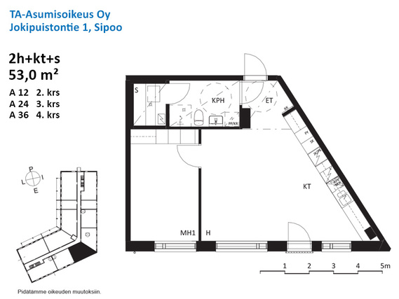 Right of occupancy apartment Sipoo Nikkilä 2 rooms