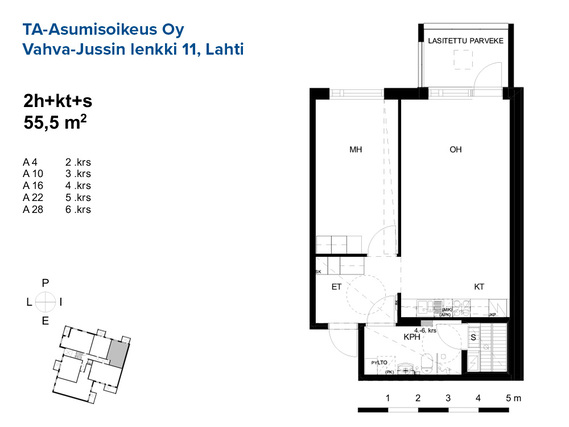 Right of occupancy apartment Lahti Asemantausta 2 rooms