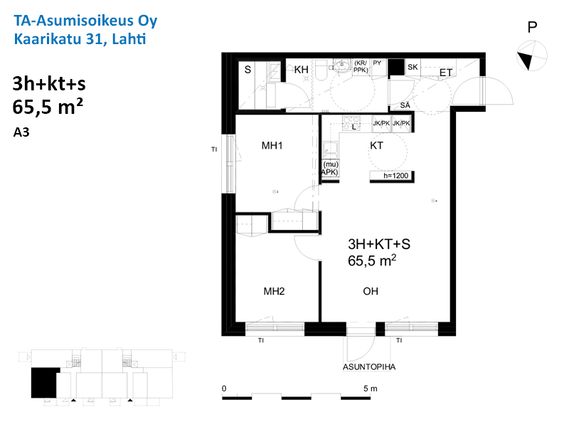 Asumisoikeusasunto Lahti Asemantausta 3 huonetta