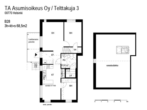 Right of occupancy apartment Helsinki Suurmetsä 3 rooms