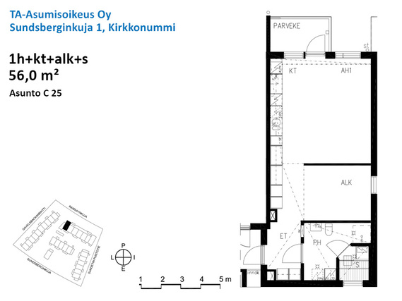Right of occupancy apartment Kirkkonummi Sundsberg 1 room