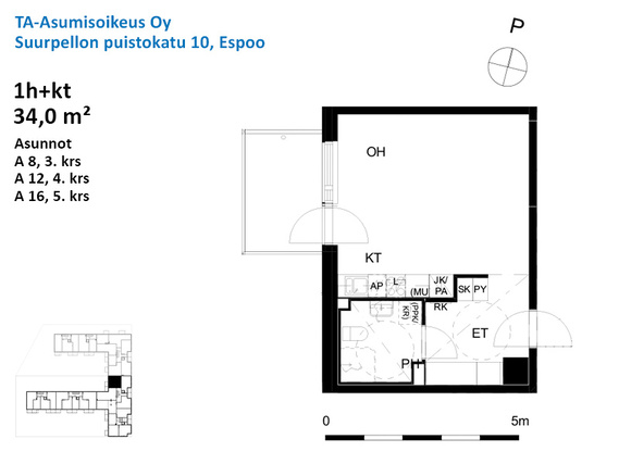 Right of occupancy apartment Espoo Henttaa 1 room