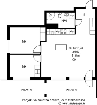 Rental Helsinki Sörnäinen 3 rooms Julkisivu