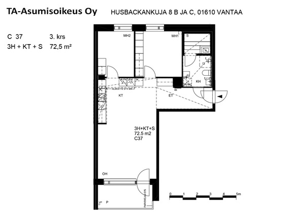 Asumisoikeusasunto Vantaa Kaivoksela 3 huonetta