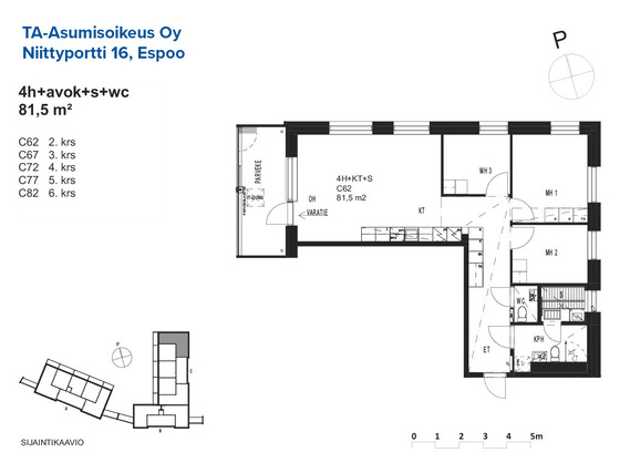 Right of occupancy apartment Espoo Niittykumpu 4 rooms