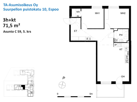 Asumisoikeusasunto Espoo Henttaa 3 huonetta