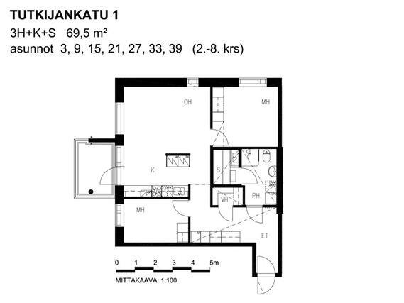 Right of occupancy apartment Tampere Hervanta 3 rooms