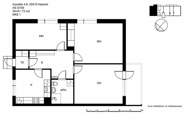 Vuokra-asunto Helsinki Malminkartano 3 huonetta