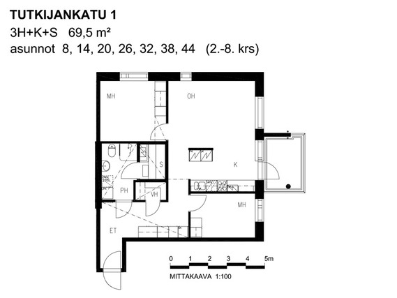 Right of occupancy apartment Tampere Hervanta 3 rooms