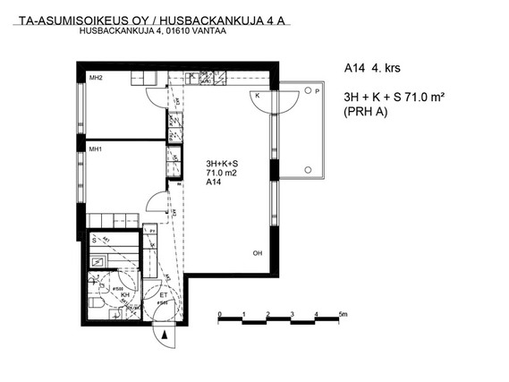 Vuokra-asunto Vantaa Kaivoksela 3 huonetta