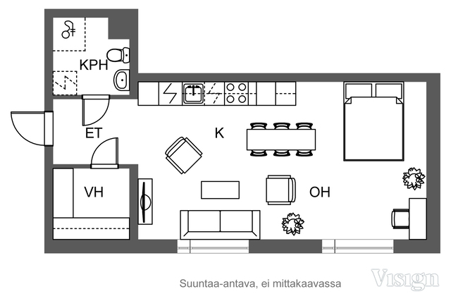Vuokra-asunto Kuopio Itkonniemi Yksiö Julkisivu