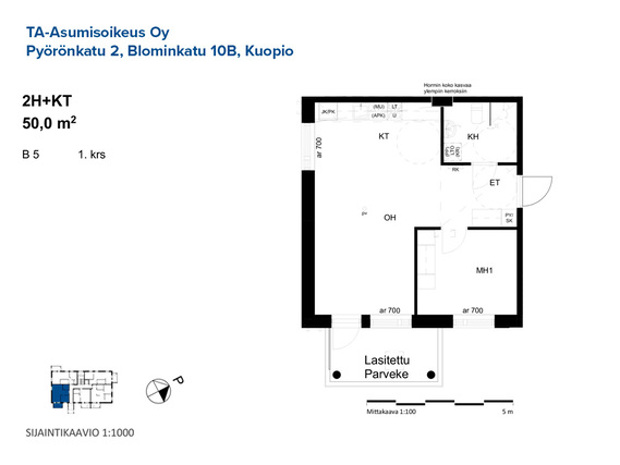 Right of occupancy apartment Kuopio Petonen 2 rooms