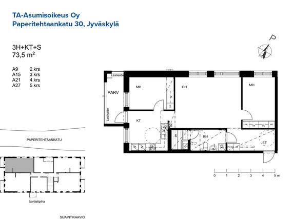 Asumisoikeusasunto Jyväskylä Tourula 3 huonetta