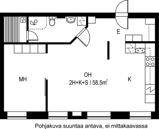 Vuokra-asunto Hämeenlinna Keskusta Kaksio Julkisivukuva