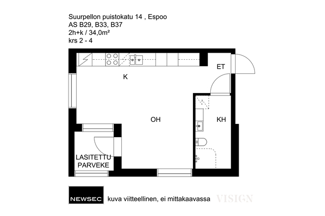 Vuokra-asunto Espoo Suurpelto Yksiö Julkisivu