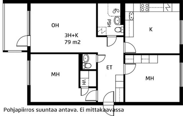 Vuokra-asunto Vantaa Tikkurila 3 huonetta