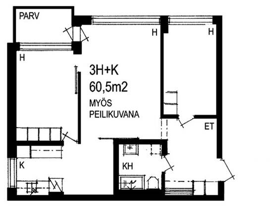 Rental Espoo Tapiola 3 rooms