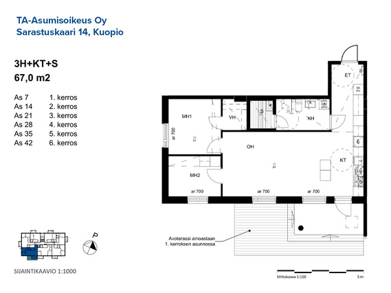 Right of occupancy apartment Kuopio Savilahti 3 rooms