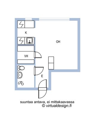 Vuokra-asunto Helsinki Lauttasaari Yksiö Yleiskuva