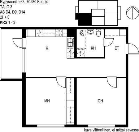 Rental Kuopio Rypysuo 2 rooms Kamppis