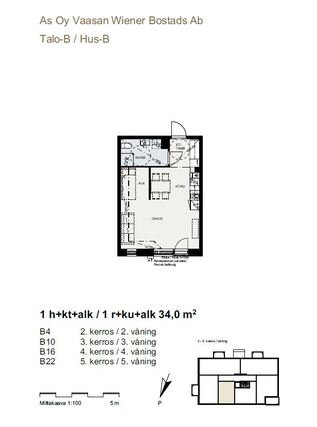 Rental Vaasa Vöyrinkaupunki 1 room Julkisivu