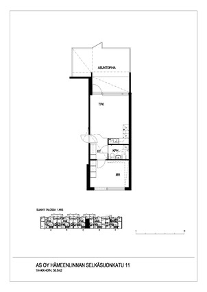 Rental Hämeenlinna Keskusta 2 rooms Julkisivu