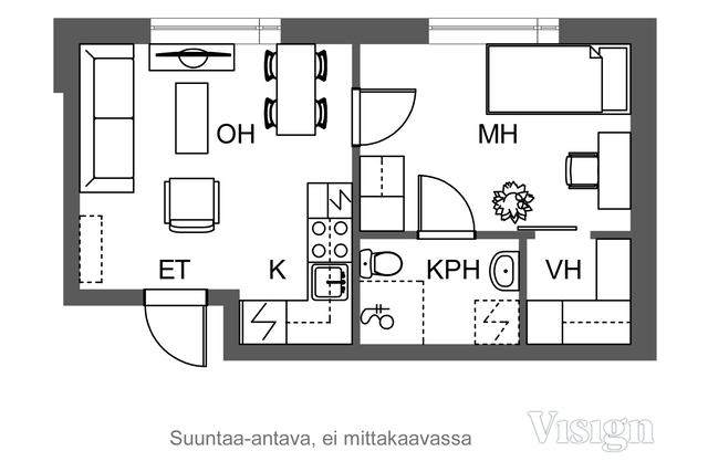 Rental Kuopio Itkonniemi 2 rooms Julkisivu