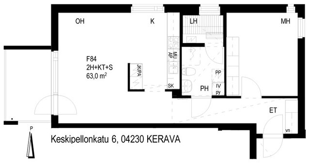 Right of occupancy apartment Kerava Kaleva 2 rooms