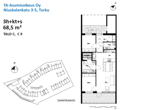 Asumisoikeusasunto Turku Räntämäki 3 huonetta