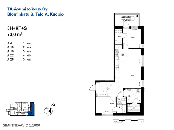 Asumisoikeusasunto Kuopio Petonen 3 huonetta