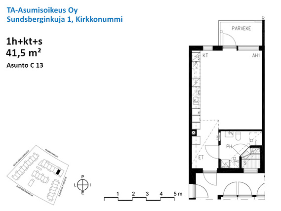 Right of occupancy apartment Kirkkonummi Sundsberg 1 room