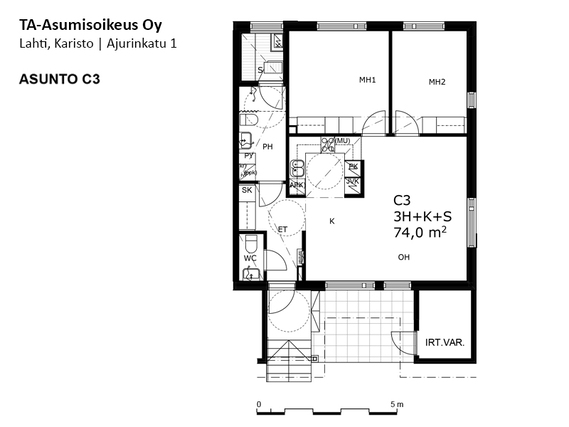 Right of occupancy apartment Lahti Järvenpää 3 rooms