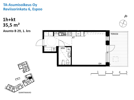 Right of occupancy apartment Espoo Espoon keskus 1 room