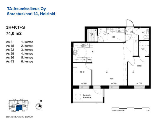 Right of occupancy apartment Kuopio Savilahti 3 rooms