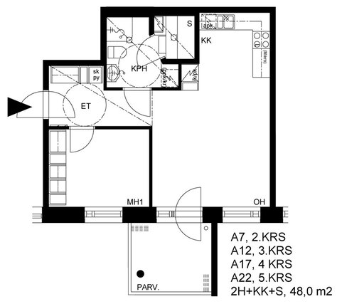 Right of occupancy apartment Espoo Espoon keskus 2 rooms