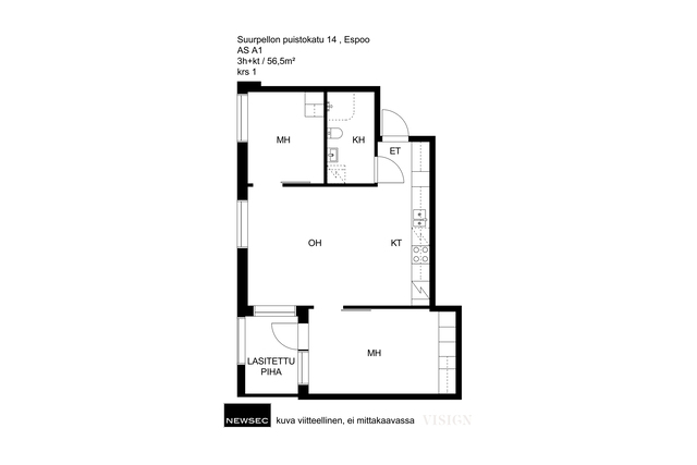 Rental Espoo Suurpelto 3 rooms Julkisivu