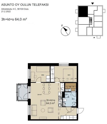 Rental Oulu Etu-Lyötty 3 rooms Julkisivukuva