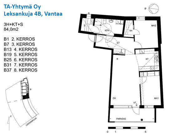 Vuokra-asunto Vantaa Keimola 3 huonetta