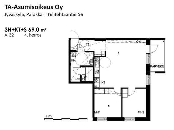 Asumisoikeusasunto Jyväskylä Mannila 3 huonetta